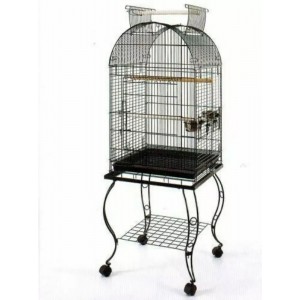 Large Arched Roof Metal Bird Cage with Stand WPA140-1