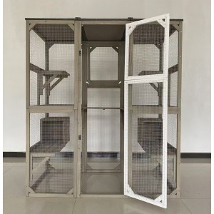 Walk In Wooden Cat Condo House Kitten Ferret Enclosure Cage
